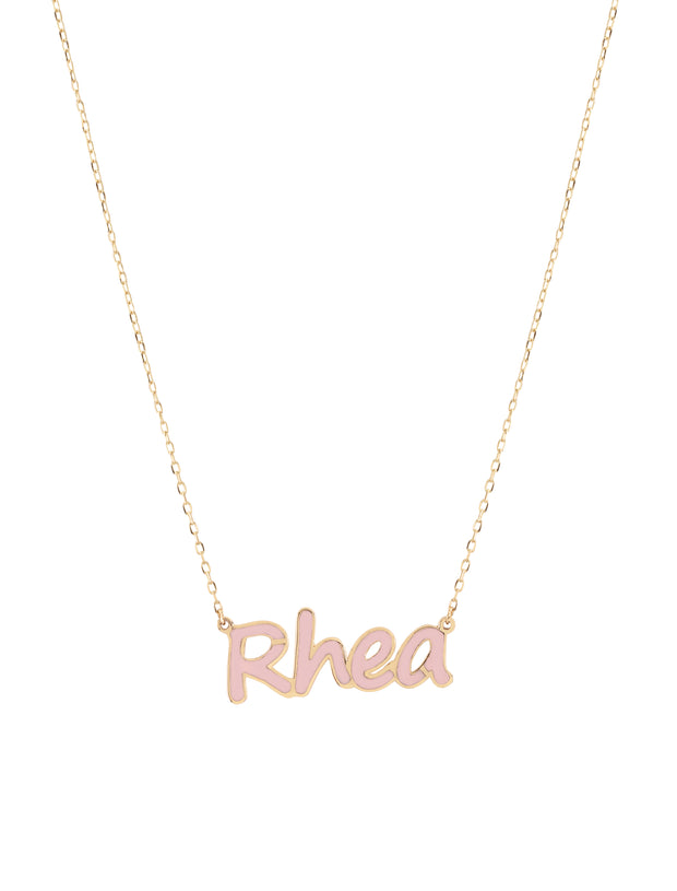 Personalized 18k Gold Enamel Name Necklace | Premium Quality Custom Jewelry