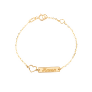 18K Gold Personalized Baby Heart Bracelet