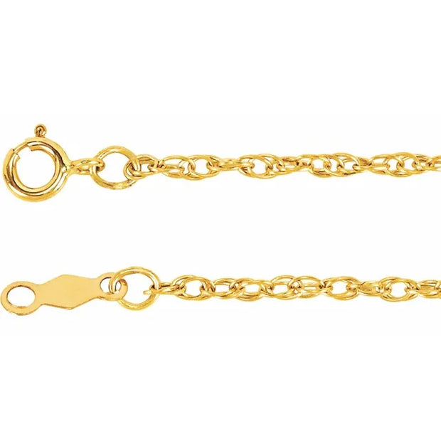 14K Gold Rope 1.5mm Chain Necklace – 18”