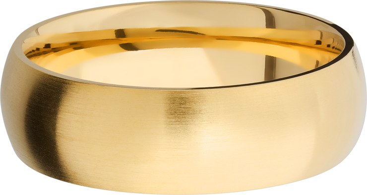 14K Yellow gold 7mm domed band
