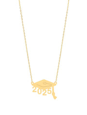18K Gold Graduation Necklace – Custom Year