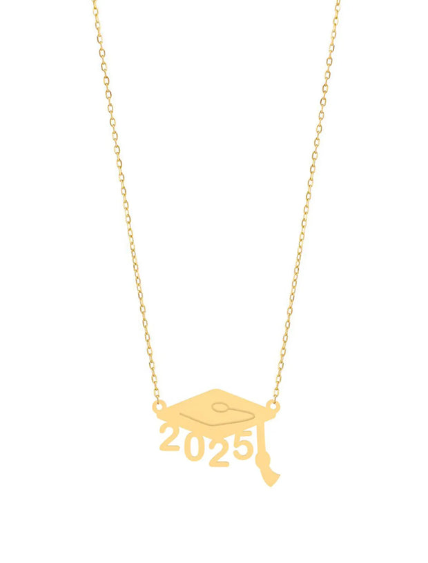 18K Gold Graduation Necklace – Custom Year