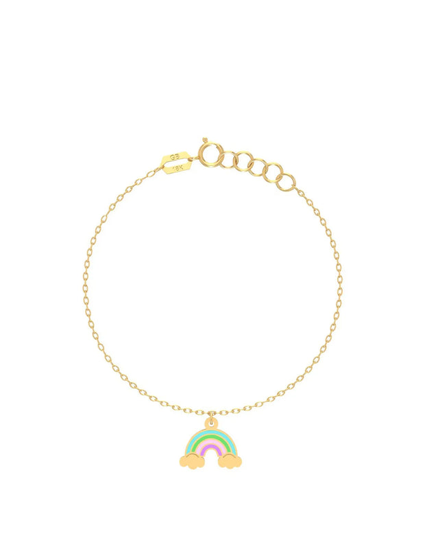 18K Gold First Light Rainbow Newborn Anklet