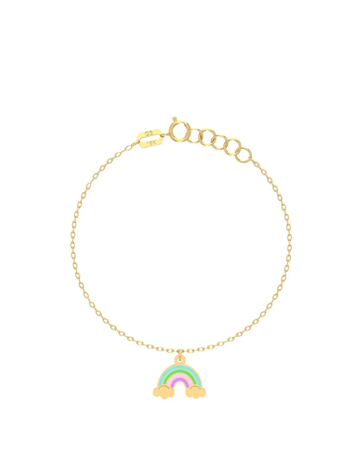 18K Gold First Light Rainbow Newborn Anklet