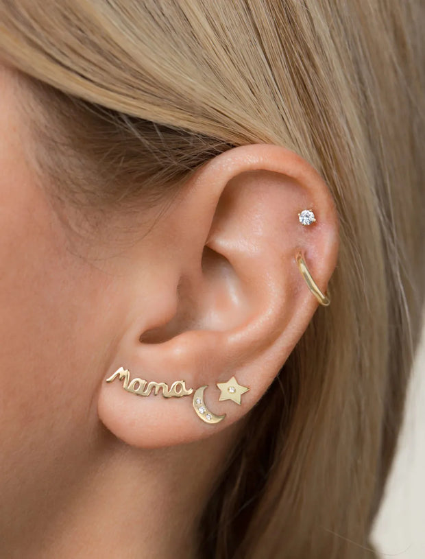 18K Gold Mama Stud Earrings