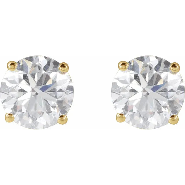 14k Yellow Gold Lab-Grown Diamond Stud Earrings