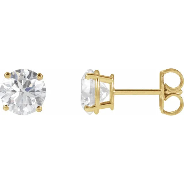 14k Yellow Gold Lab-Grown Diamond Stud Earrings