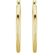 14k Yellow Gold Tube Hoop Earrings