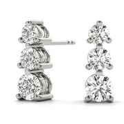 Three Stone Diamond Earring
