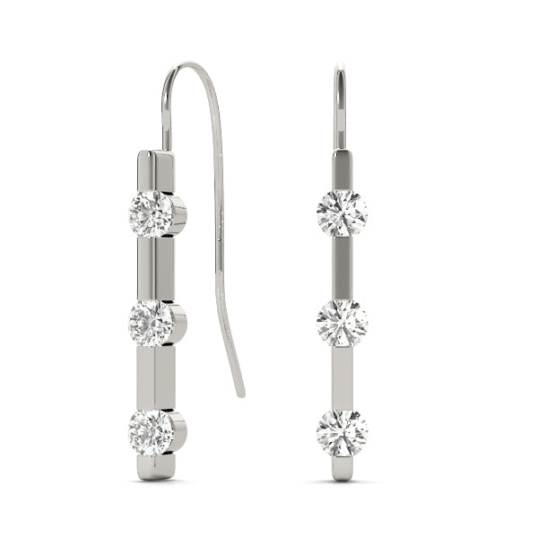 Three Stone Diamond Earring