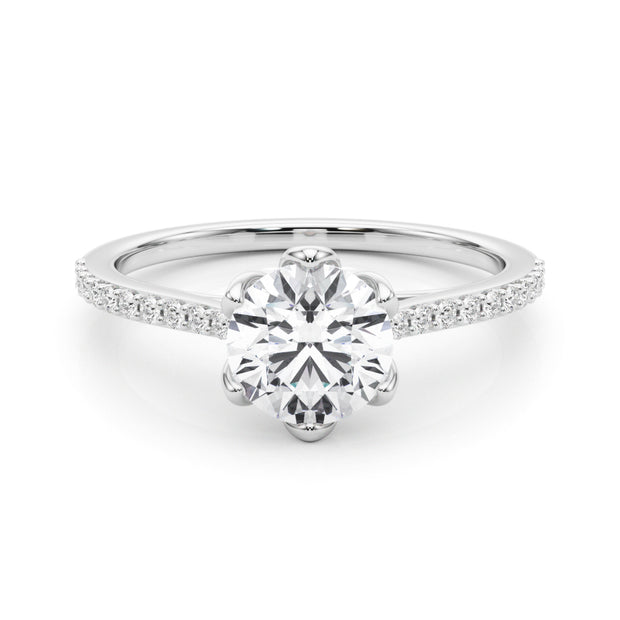 Single Row Diamond Engagement Ring