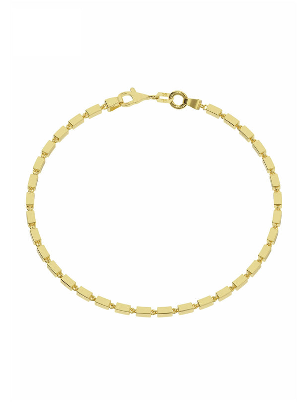 18K Gold Rectangular Link Anklet