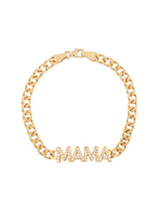 18K Gold Cuban Link Chain Mama Bracelet