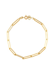 18K Gold Sleek Paper Clip Link Bracelet