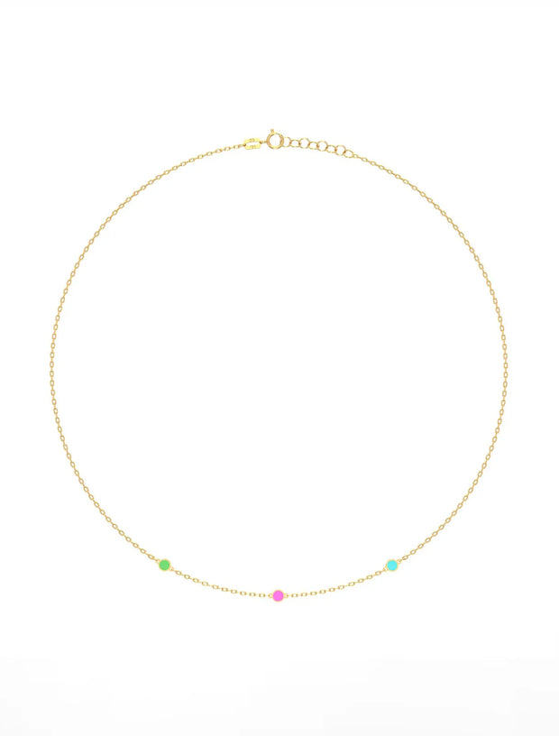 18K Gold Aurora Enamel Belly Chain
