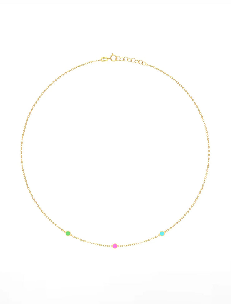 18K Gold Aurora Enamel Belly Chain
