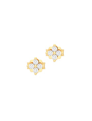 18K Gold Floral Sparkle Earrings