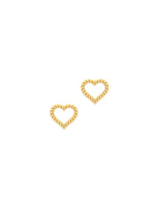 18K Gold Twisted Heart Earrings