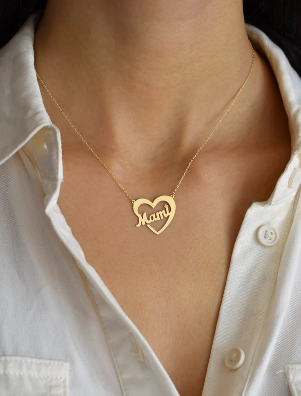18K Gold Mami Open Heart Necklace