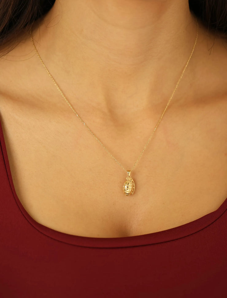 18K Gold Love Grenade Necklace