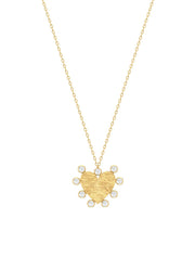 18K Gold Sparkling Zircon Heart Necklace