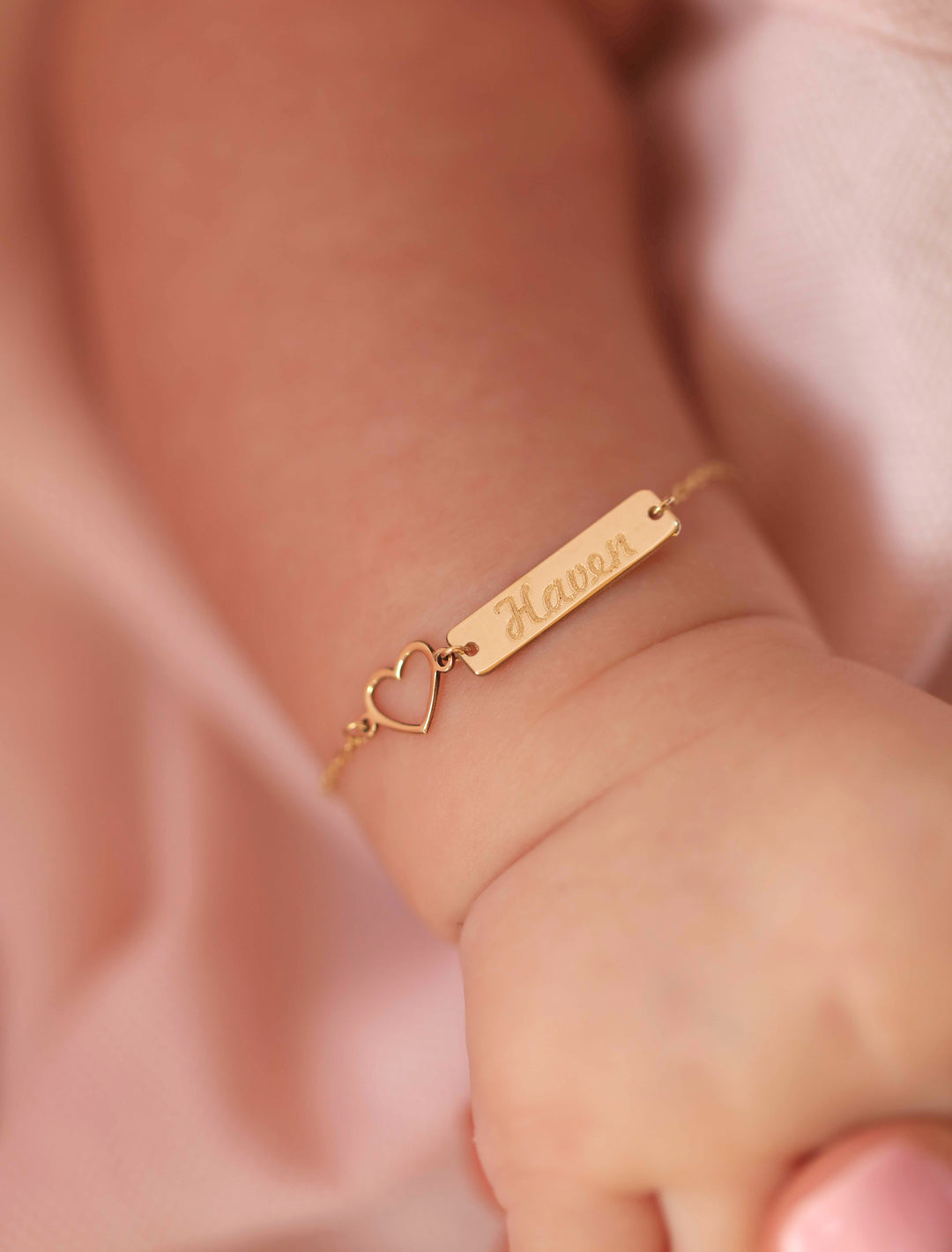 18K Gold Personalized Baby Heart Bracelet - Main Image