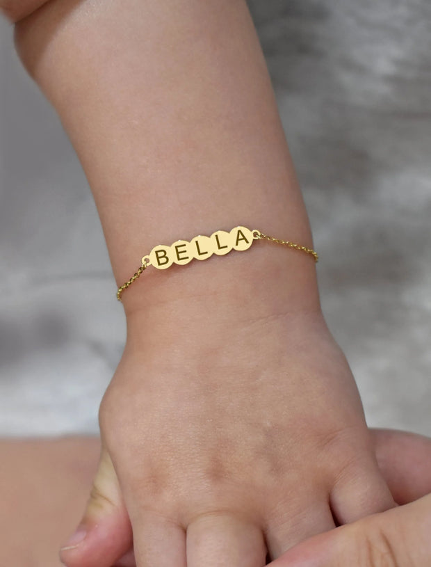 18K Gold Personalized Baby Name Bracelet
