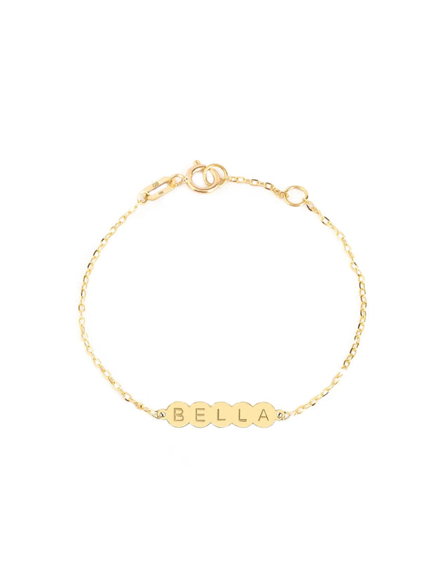 18K Gold Personalized Baby Name Bracelet