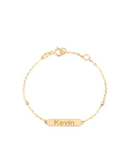 18K Gold Personalized Baby Bracelet with Nameplate