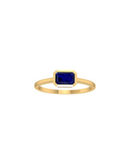 18K Gold Baguette Bezel Stackable Ring