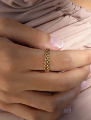 18K Gold Vintage Leaf Ring