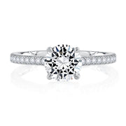 14k Four Prong Diamond Engagement Ring with Quilted Shank