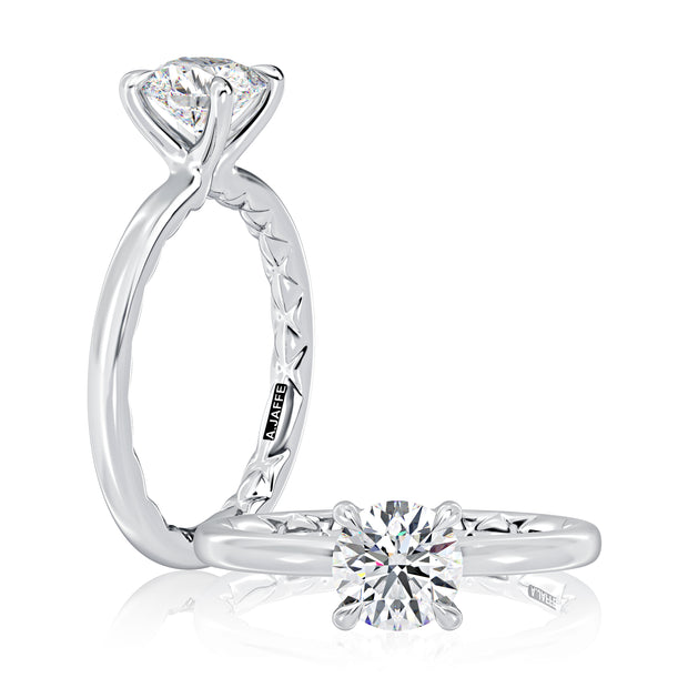 14k Classic Four Prong Solitaire Round Diamond Engagement Ring