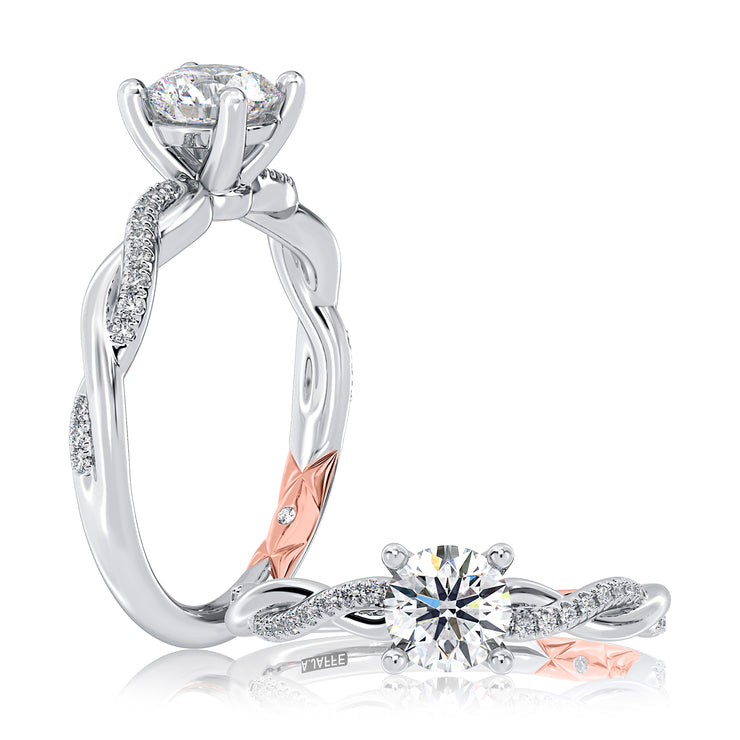 14k Twisted Shank Solitaire Diamond Engagement Ring