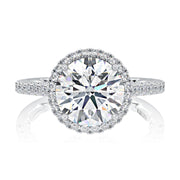 14k Classic Round Diamond Engagement Ring with Halo