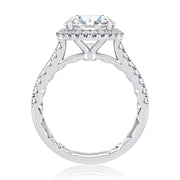 14k Classic Round Diamond Engagement Ring with Halo