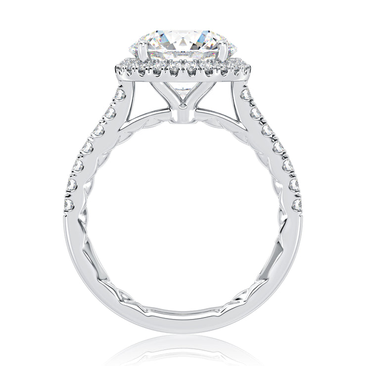 14k Classic Round Diamond Engagement Ring with Halo