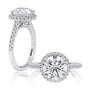 14k Classic Round Diamond Engagement Ring with Halo