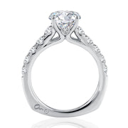 14k Modern Pavé Round Cut Diamond Engagement Ring