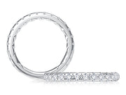 14k Classic Delicate Diamond Wedding Band with A.JAFFE Quilts™ Interior