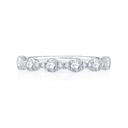 14k Floating Bubble Diamond Wedding Band with Quilted Interior