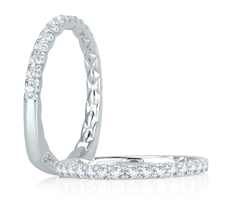 14k Intricate Quilted Diamond Anniversary Band