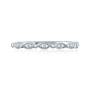 14k Marquise and Round Diamond Stackable Band