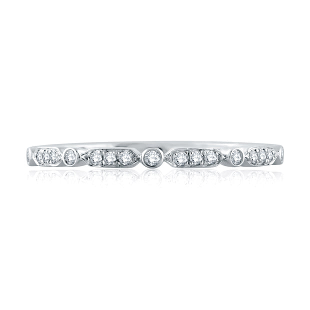 14k Triple and Single Set Diamond Stackable Band