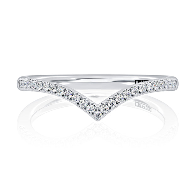 14k Contoured Diamond Wedding Band