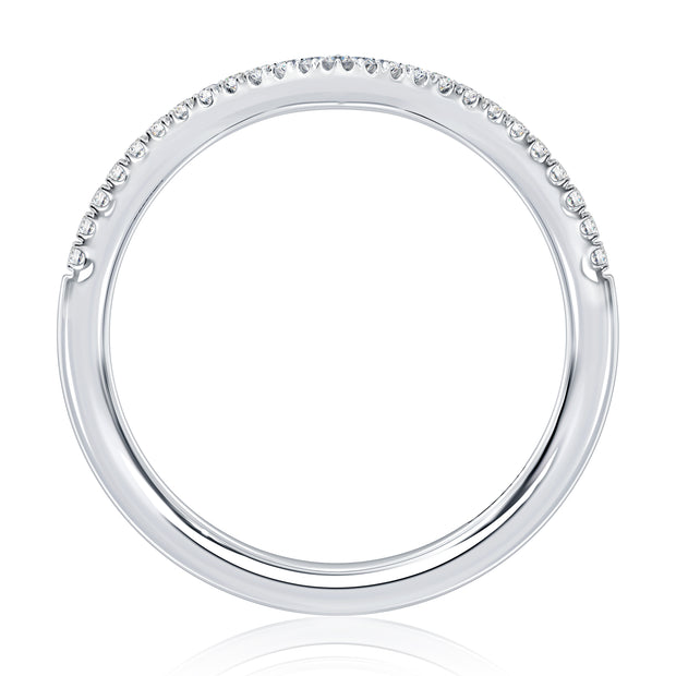 14k Contoured Diamond Wedding Band