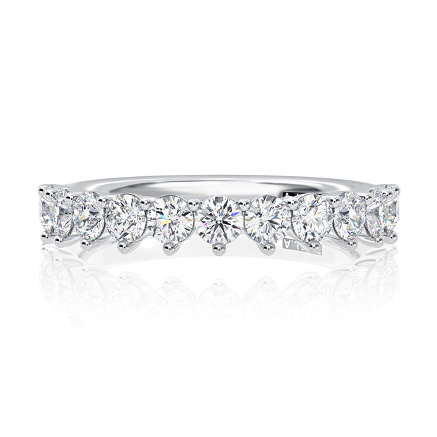 14k Classic Three-Prong Round Diamond Anniversary Band