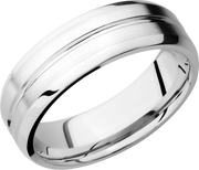 Cobalt chrome 7mm beveled band with 1, 1mm groove