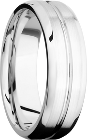 Cobalt chrome 7mm beveled band with 1, 1mm groove
