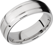 Cobalt chrome 7mm domed band with 2, .5mm grooves